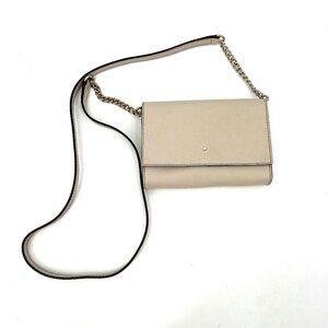 KATE SPADE *Flawed* Cream Brynn Crossbody Leather Small Flap Purse Bag